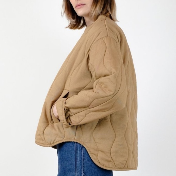 MICAELA GREG The Dune Quilted Jacket in Bronze High Low Hem Coat SS 2020 Size S - Picture 5 of 16